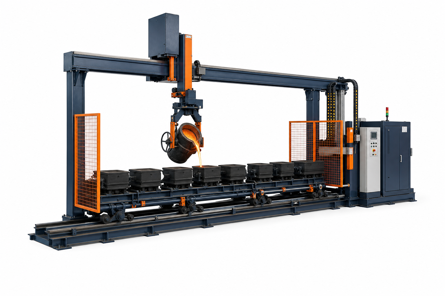 metal pouring line