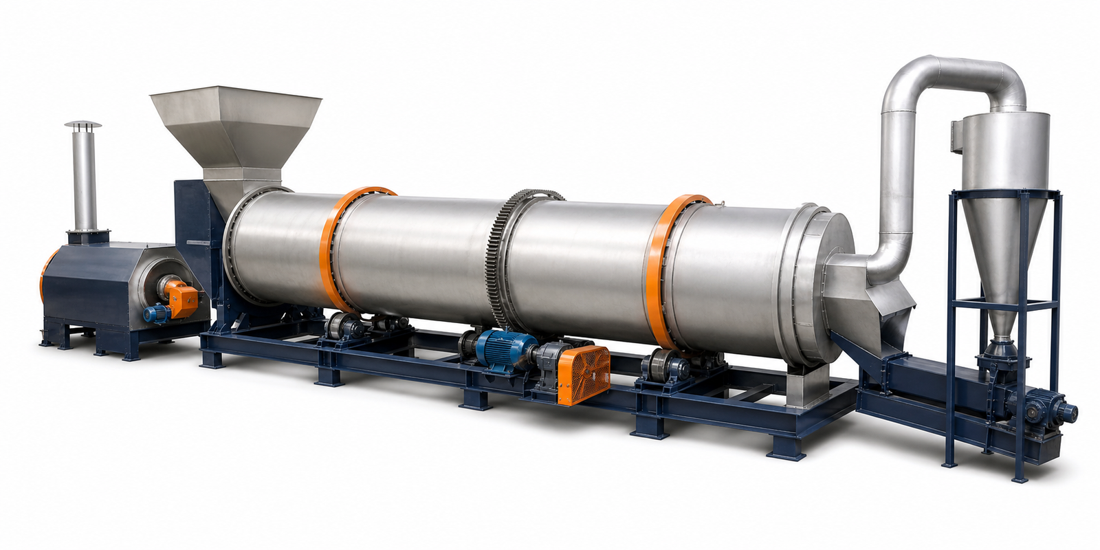 Rotary biomass dryer