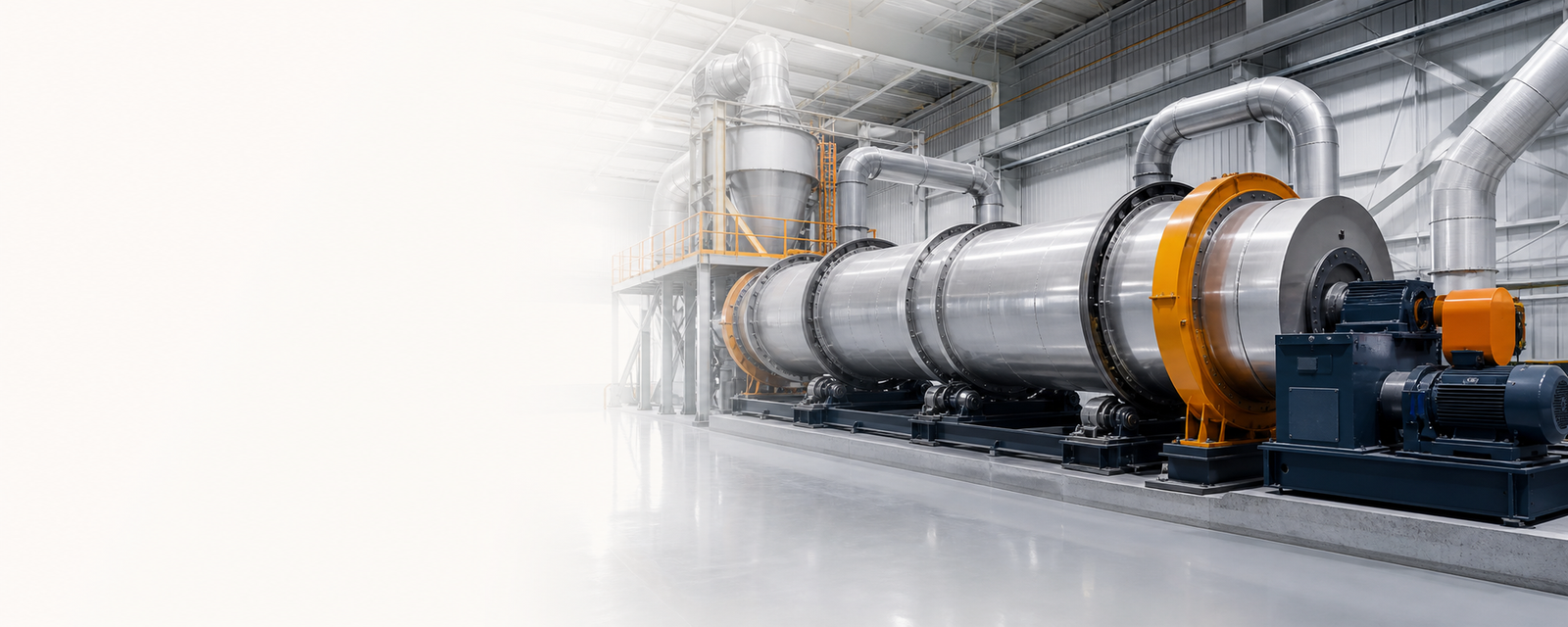 Industrial rotary dryer installation